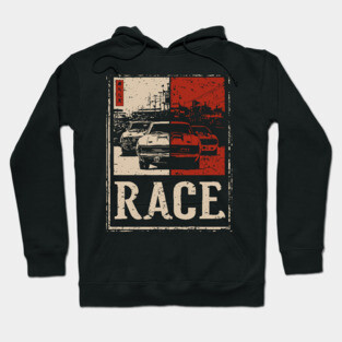 Vintage Car Race Poster - Retro Speed and Racing Artwork Hoodie