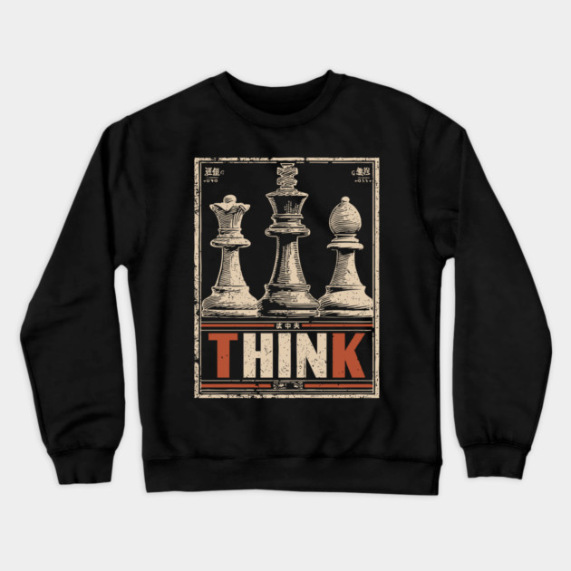 Chess Strategy Poster - Vintage Intellectual Battle Artwork Crewneck Sweatshirt by TuncGK