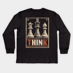 Chess Strategy Poster - Vintage Intellectual Battle Artwork Kids Long Sleeve T-Shirt
