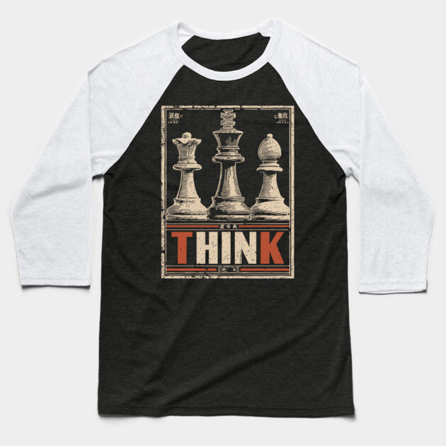 Chess Strategy Poster - Vintage Intellectual Battle Artwork Baseball T-Shirt by TuncGK