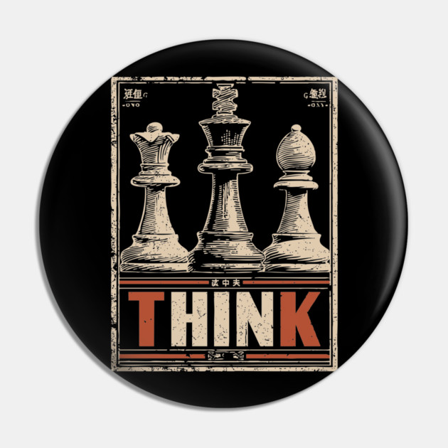 Chess Strategy Poster - Vintage Intellectual Battle Artwork Pin by TuncGK