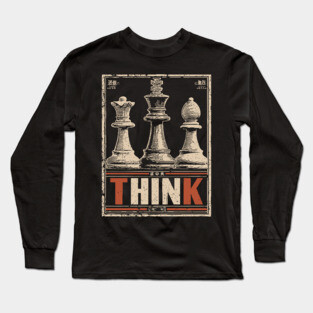 Chess Strategy Poster - Vintage Intellectual Battle Artwork Long Sleeve T-Shirt