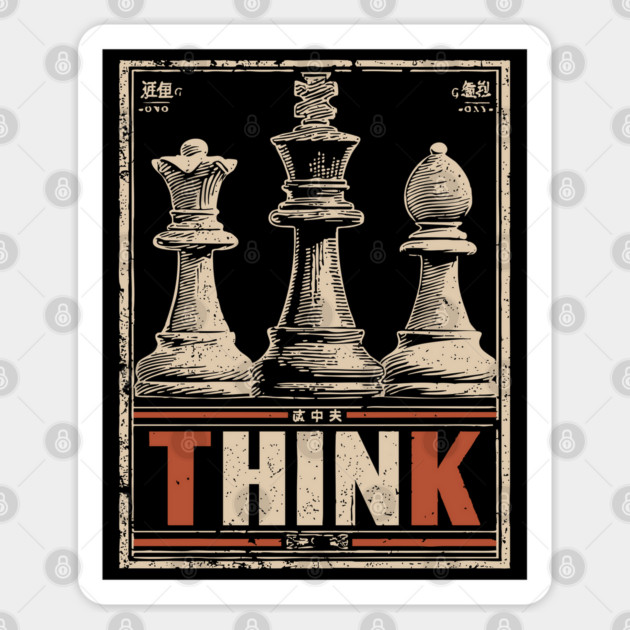 Chess Strategy Poster - Vintage Intellectual Battle Artwork Sticker by TuncGK