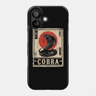Cobra Snake Poster - Vintage Deadly Predator Wildlife Art Phone Case