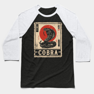 Cobra Snake Poster - Vintage Deadly Predator Wildlife Art Baseball T-Shirt