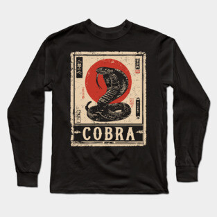 Cobra Snake Poster - Vintage Deadly Predator Wildlife Art Long Sleeve T-Shirt
