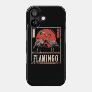 Flamingo Love Poster - Vintage Tropical Wildlife Art Phone Case