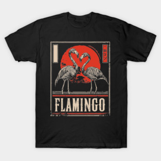 Flamingo Love Poster - Vintage Tropical Wildlife Art T-Shirt