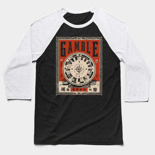 Casino Gamble Poster - Vintage Luck and Risk Artwork Baseball T-Shirt by TuncGK