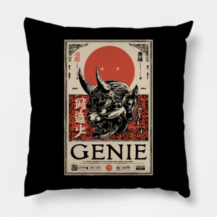 Genie Mythology Poster - Vintage Magic and Fantasy Artwork Pillow