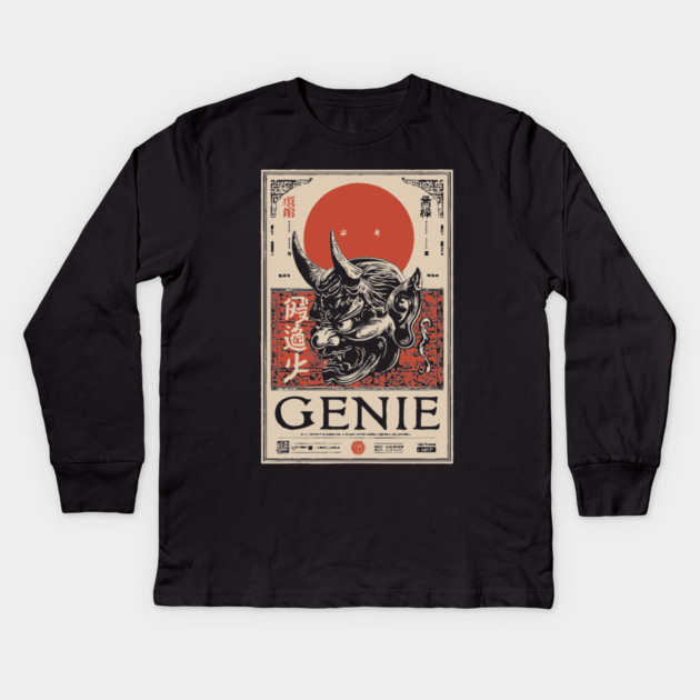 Genie Mythology Poster - Vintage Magic and Fantasy Artwork Kids Long Sleeve T-Shirt by TuncGK