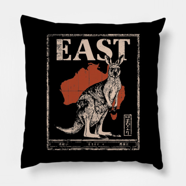 East Kangaroo Poster - Vintage Australian Wildlife Art Pillow by TuncGK