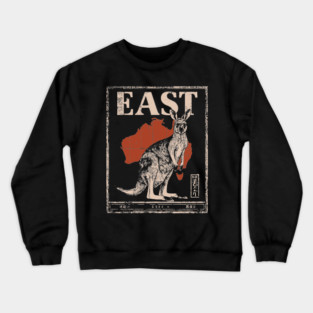 East Kangaroo Poster - Vintage Australian Wildlife Art Crewneck Sweatshirt