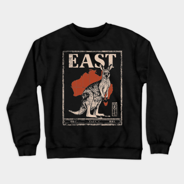 East Kangaroo Poster - Vintage Australian Wildlife Art Crewneck Sweatshirt by TuncGK
