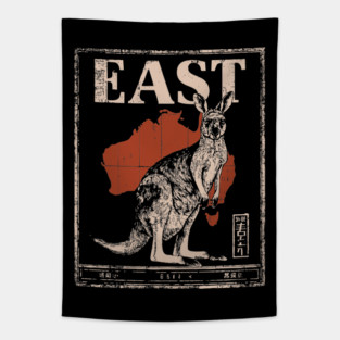 East Kangaroo Poster - Vintage Australian Wildlife Art Tapestry
