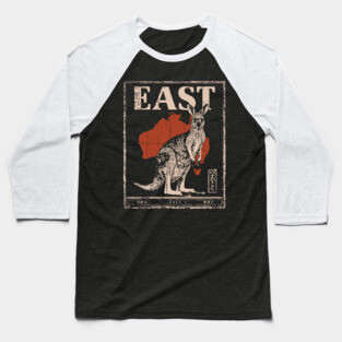 East Kangaroo Poster - Vintage Australian Wildlife Art Baseball T-Shirt