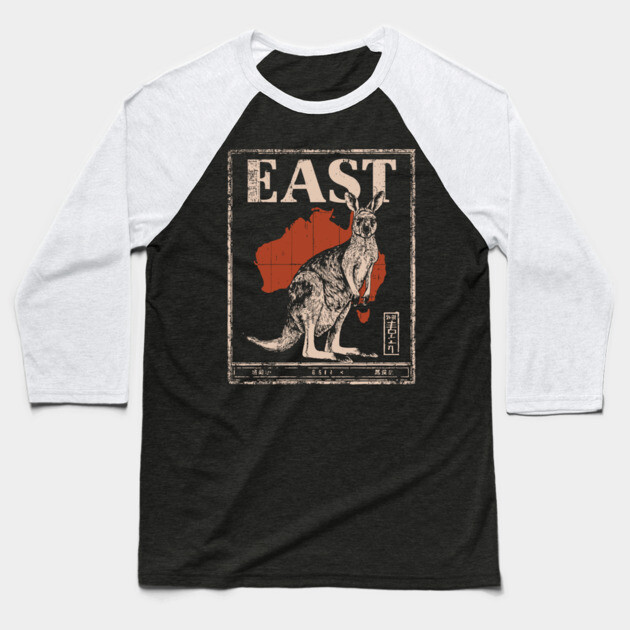 East Kangaroo Poster - Vintage Australian Wildlife Art Baseball T-Shirt by TuncGK