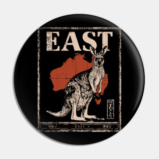 East Kangaroo Poster - Vintage Australian Wildlife Art Pin