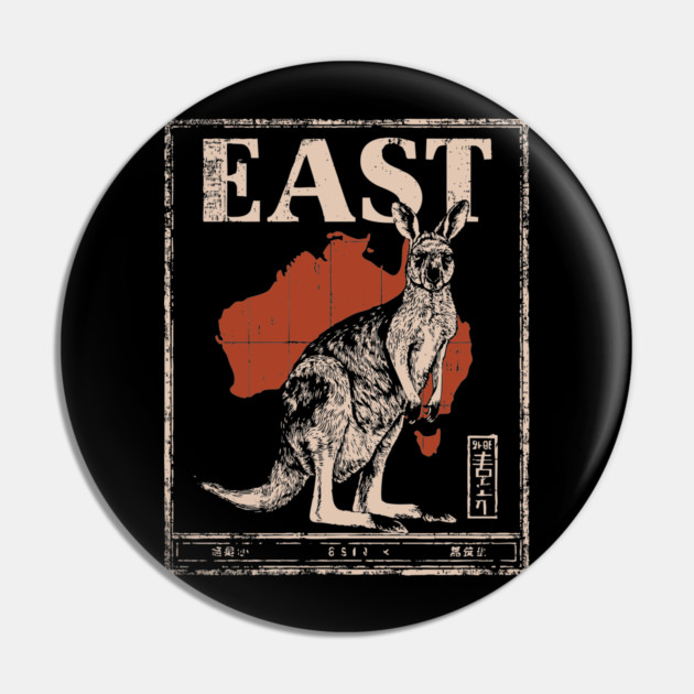 East Kangaroo Poster - Vintage Australian Wildlife Art Pin by TuncGK