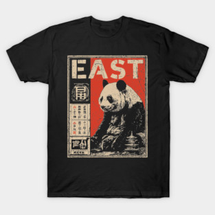 East Panda Poster - Vintage Asian Wildlife Conservation Art T-Shirt
