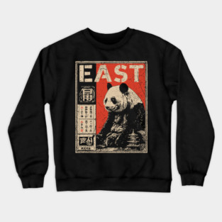 East Panda Poster - Vintage Asian Wildlife Conservation Art Crewneck Sweatshirt