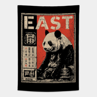 East Panda Poster - Vintage Asian Wildlife Conservation Art Tapestry