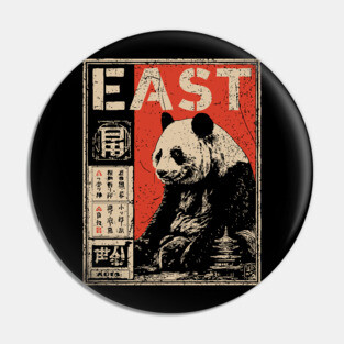 East Panda Poster - Vintage Asian Wildlife Conservation Art Pin