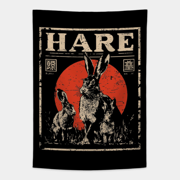 Hare Wildlife Poster - Vintage Swift Nature Runner Art Tapestry by TuncGK