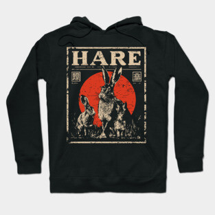 Hare Wildlife Poster - Vintage Swift Nature Runner Art Hoodie