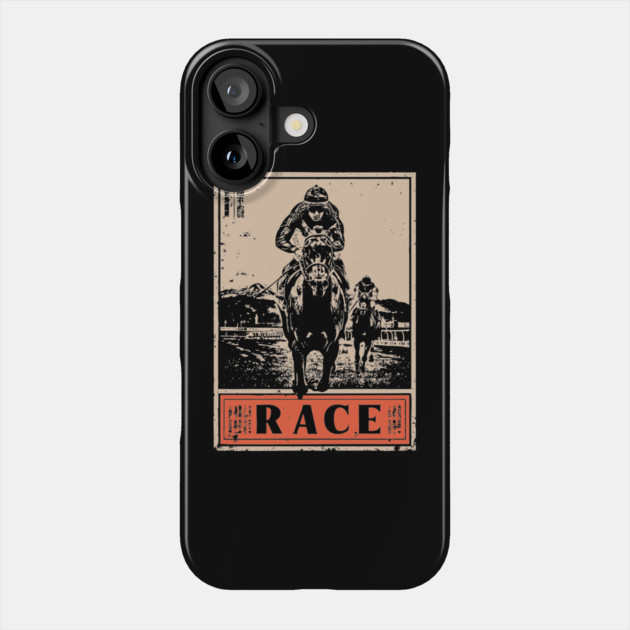 Horse Race Poster - Vintage Equestrian Speed and Strength Art Phone Case by TuncGK