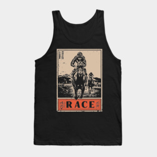 Horse Race Poster - Vintage Equestrian Speed and Strength Art Tank Top