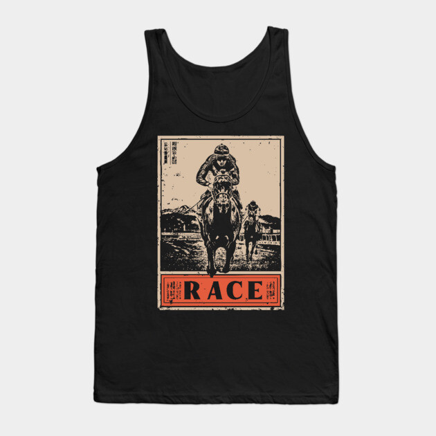 Horse Race Poster - Vintage Equestrian Speed and Strength Art Tank Top by TuncGK