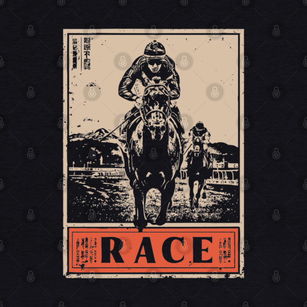 Horse Race Poster - Vintage Equestrian Speed and Strength Art by TuncGK