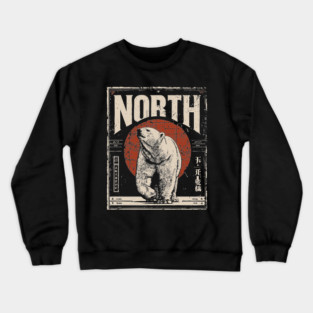 North Polar Bear Poster - Vintage Arctic Wildlife Adventure Art Crewneck Sweatshirt