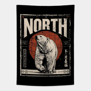 North Polar Bear Poster - Vintage Arctic Wildlife Adventure Art Tapestry
