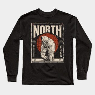 North Polar Bear Poster - Vintage Arctic Wildlife Adventure Art Long Sleeve T-Shirt