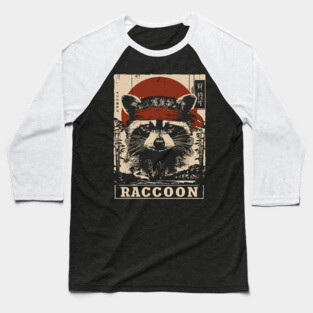 Raccoon Commando Poster - Vintage Mischievous Forest Warrior Art Baseball T-Shirt