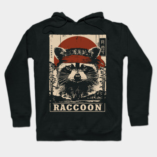 Raccoon Commando Poster - Vintage Mischievous Forest Warrior Art Hoodie