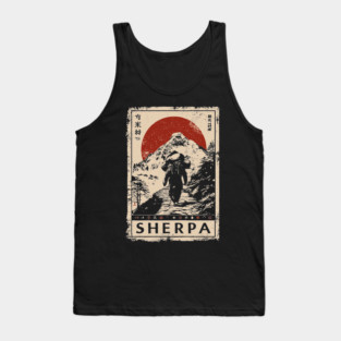 Sherpa Climber Poster - Vintage Mountain Journey and Spirit Art Tank Top