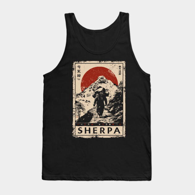 Sherpa Climber Poster - Vintage Mountain Journey and Spirit Art Tank Top by TuncGK