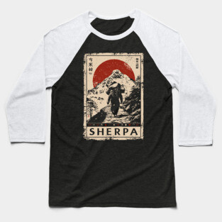 Sherpa Climber Poster - Vintage Mountain Journey and Spirit Art Baseball T-Shirt