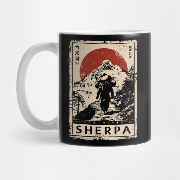 Sherpa Climber Poster - Vintage Mountain Journey and Spirit Art by TuncGK