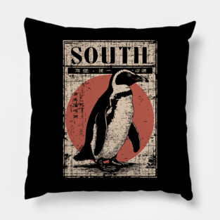 South Penguin Poster - Vintage Antarctic Explorer Wildlife Art Pillow