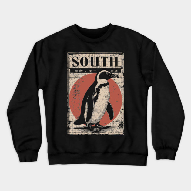 South Penguin Poster - Vintage Antarctic Explorer Wildlife Art Crewneck Sweatshirt by TuncGK