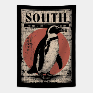 South Penguin Poster - Vintage Antarctic Explorer Wildlife Art Tapestry