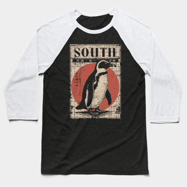 South Penguin Poster - Vintage Antarctic Explorer Wildlife Art Baseball T-Shirt by TuncGK