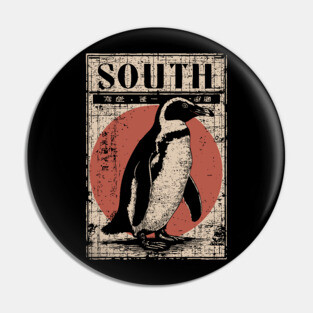South Penguin Poster - Vintage Antarctic Explorer Wildlife Art Pin