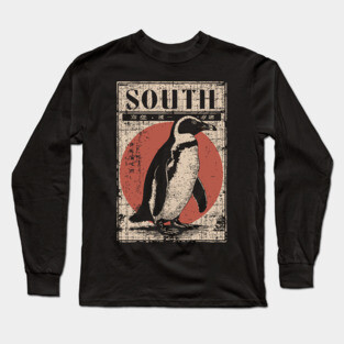 South Penguin Poster - Vintage Antarctic Explorer Wildlife Art Long Sleeve T-Shirt