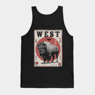 West Bison Poster - Vintage American Frontier Spirit Art Tank Top