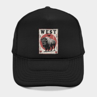 West Bison Poster - Vintage American Frontier Spirit Art Hat